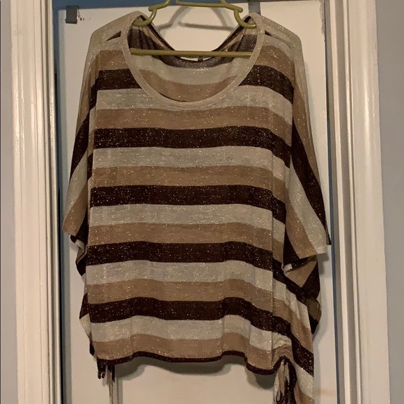 Brown gold and cream sparkly top from Cato - Picture 3 of 4